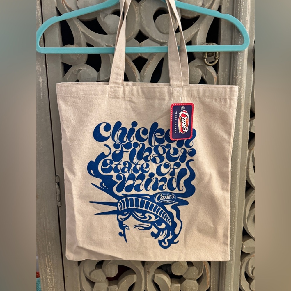 NWT COLLECTORS BAG! NYC Edition Raising Cane's Tote Bag in Beige and Blue